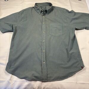 Woolrich Short Sleeve Plaid Button Front Shirt Men's Size XL Blue  Green‎